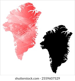 High detailed vector map. Greenland.