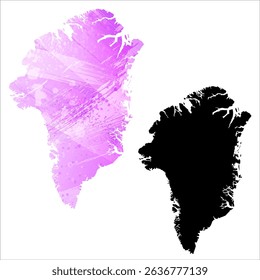 High detailed vector map. Greenland.