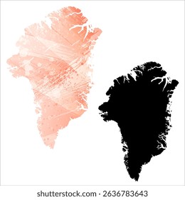 High detailed vector map. Greenland.