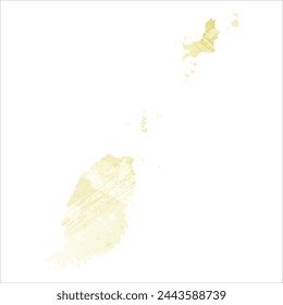 High detailed vector map. Grenada.