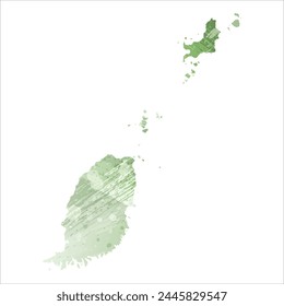 High detailed vector map. Grenada.