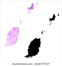 High detailed vector map. Grenada.