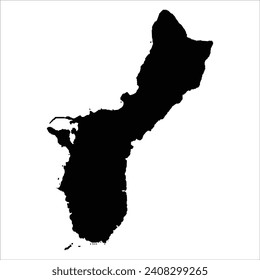 Mapa vectorial detallado alto. Guam. Nuevo 2024.
