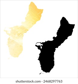 Mapa de Vector detallado. Guam.