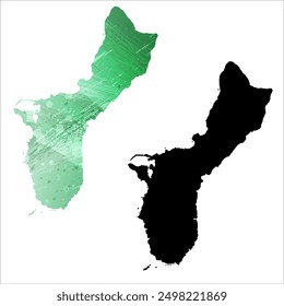 High detailed vector map. Guam.