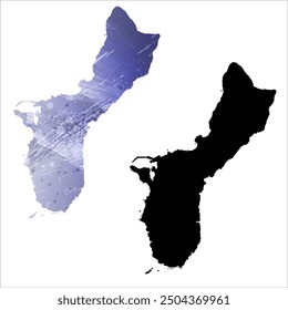 Alto mapa de Vector detallado. Guam.
