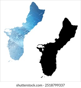 High detailed vector map. Guam.