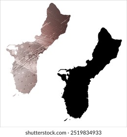 Mapa vetorial altamente detalhado. Guam!