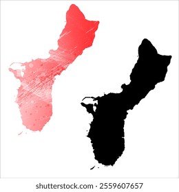 High detailed vector map. Guam.