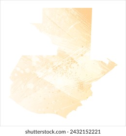 High detailed vector map. Guatemala. Watercolor style. Yellow color.