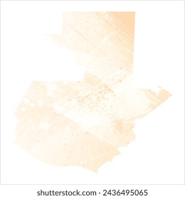 High detailed vector map. Guatemala. Watercolor style. Biscuit color. Pastel yellow color.