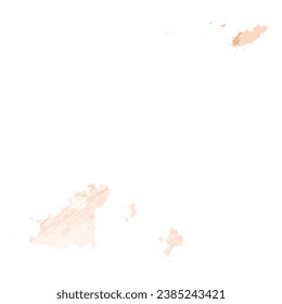 Hohe detaillierte Vektorkarte. Guernsey. Aquarell. Aprikosenfarbe.