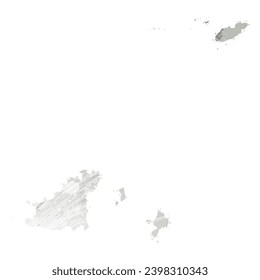 High detailed vector map. Guernsey. Watercolor style. Gray color.
