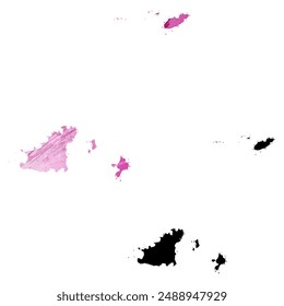 Detaillierte Karte der Vektorgrafik. Guernsey.