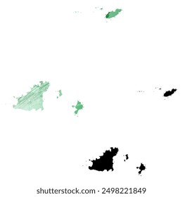Alto mapa de Vector detallado. Guernsey.