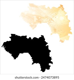 Detaillierte Karte der Vektorgrafik. Guinea.