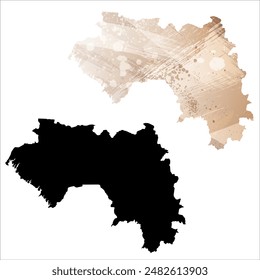 Mapa de Vector detallado. Guinea.