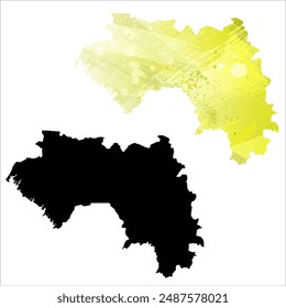 Mapa de Vector detallado. Guinea.