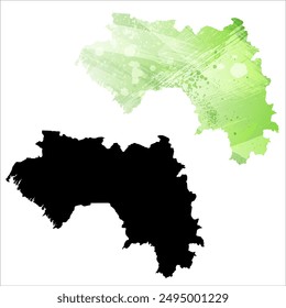 High detailed vector map. Guinea.