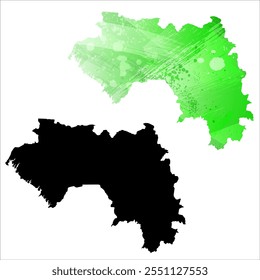 High detailed vector map. Guinea.