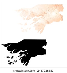 High detailed vector map. Guinea-Bissau.