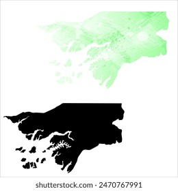 Mapa de Vector detallado. Guinea-Bissau.