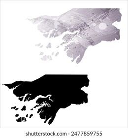 High detailed vector map. Guinea-Bissau.