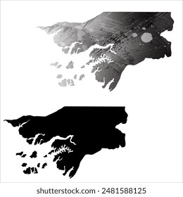 Mapa de Vector detallado. Guinea-Bissau.