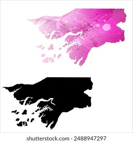 High detailed vector map. Guinea-Bissau.