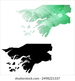 High detailed vector map. Guinea-Bissau.
