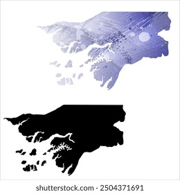 Alto mapa de Vector detallado. Guinea-Bissau.