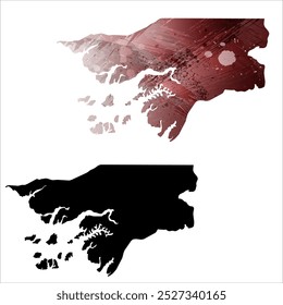 Mapa vetorial altamente detalhado. Guiné-Bissau.