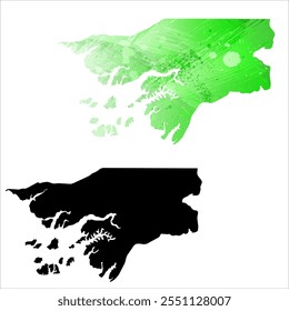 Alto mapa de Vector detallado. Guinea-Bissau.