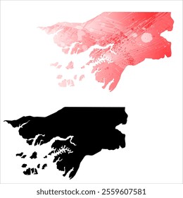 High detailed vector map. Guinea-Bissau.