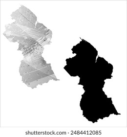 High detailed vector map. Guyana.