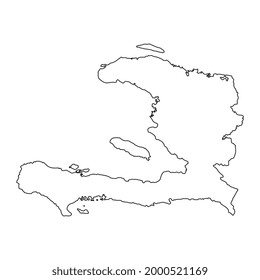 High detailed vector map Haiti