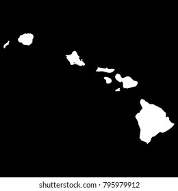 High detailed vector map - Hawaii