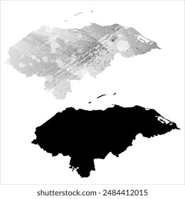 High detailed vector map. Honduras.