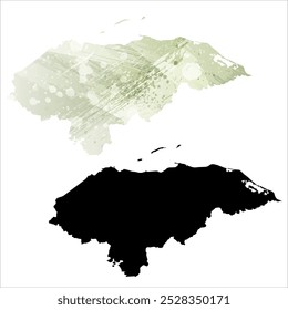 High detailed vector map. Honduras.