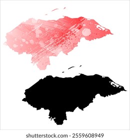 High detailed vector map. Honduras.