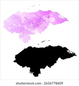 High detailed vector map. Honduras.