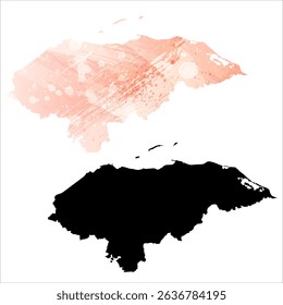 High detailed vector map. Honduras.