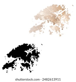 High detailed vector map. Hong Kong.
