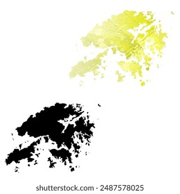 Mapa de Vector detallado. Hong Kong.