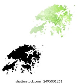 High detailed vector map. Hong Kong.