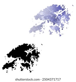 High detailed vector map. Hong Kong.