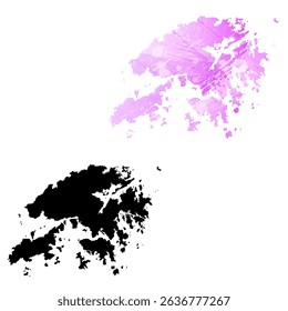 High detailed vector map. Hong Kong.