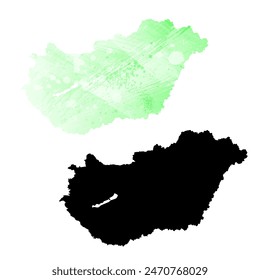 Mapa de Vector detallado. Hungría.