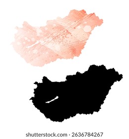 High detailed vector map. Hungary.