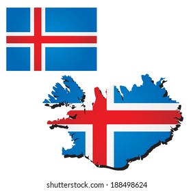 High detailed vector map Iceland